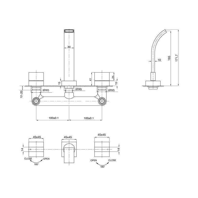 Parisi Cube Wall Set 165mm