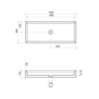 Parisi Cut 900x380 Bench Basin Spec