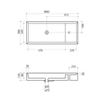 Parisi Cut 900x380 Bench Basin w Platform Spec