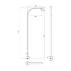 Parisi Ellisse Freestanding Basin Spout 1049mm Spec