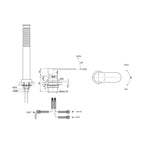 Parisi Ellisse Hob Mixer & Hand Shower Spec