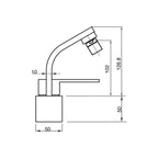 Parisi Ellisse Offset Bidet Mixer Spec