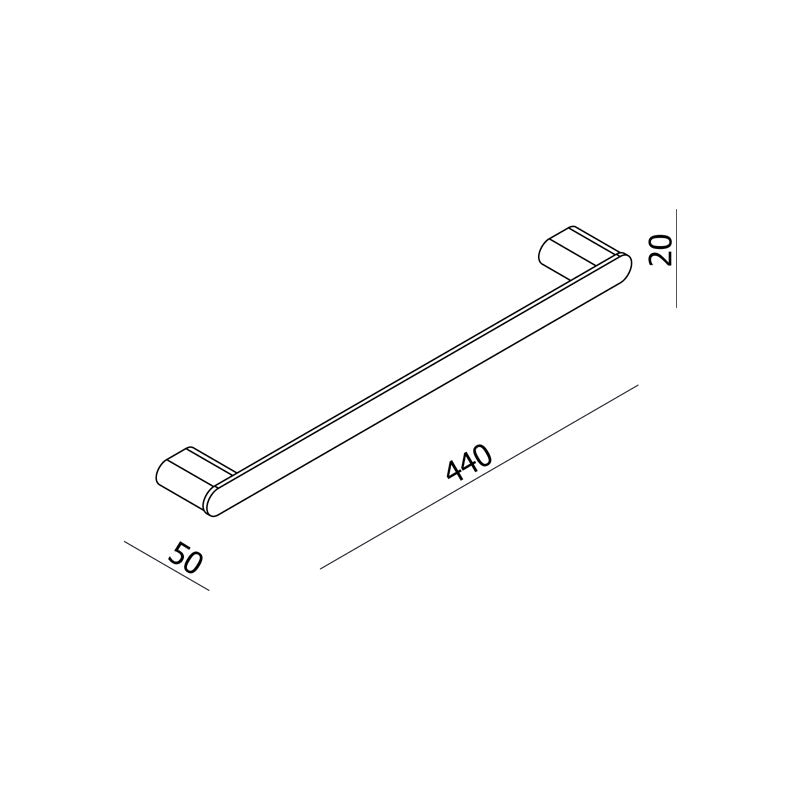Parisi Ellisse Single Towel Rail Slimline-440mm Spec