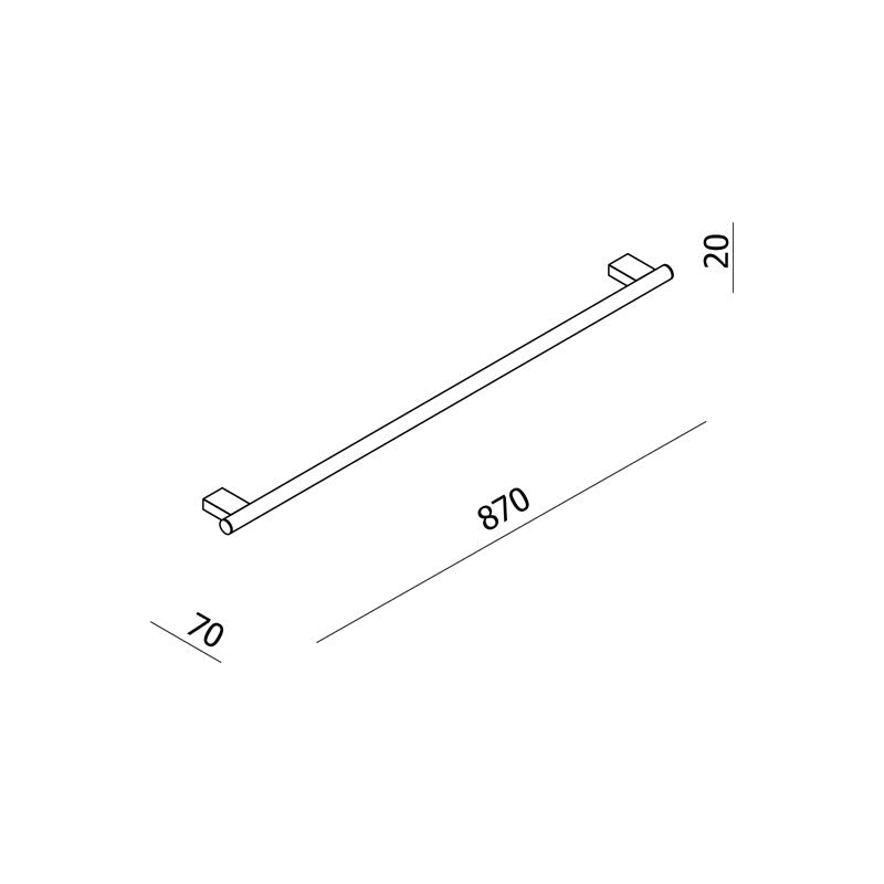 Parisi L'Hotel Single Towel Rail-800mm Spec