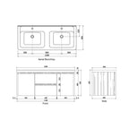 Parisi Lotus Ash 1200 Wall Hung Vanity Twin Basin Top Spec