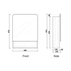 Parisi Lotus Ash Mirror Storage Cabinet-LA 600MS (H674 x D155 x W600mm) Spec