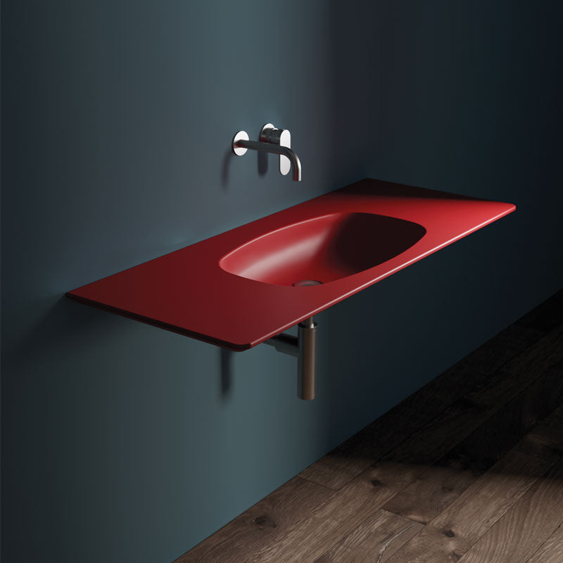 Parisi Nudaflat 120 Ceramic Wall Basin Rosso Rubens