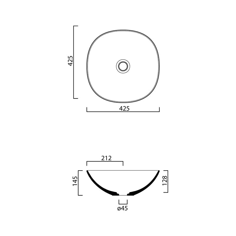 Parisi Pod 420x420 Bench Basin Spec