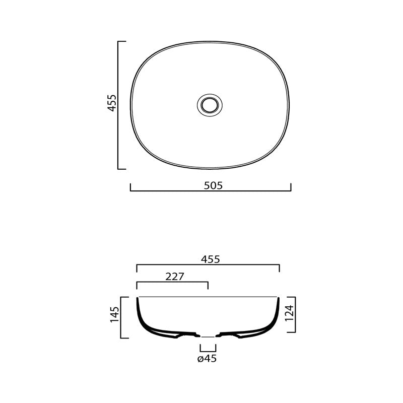 Parisi Pod 500x450 Bench Basin Spec
