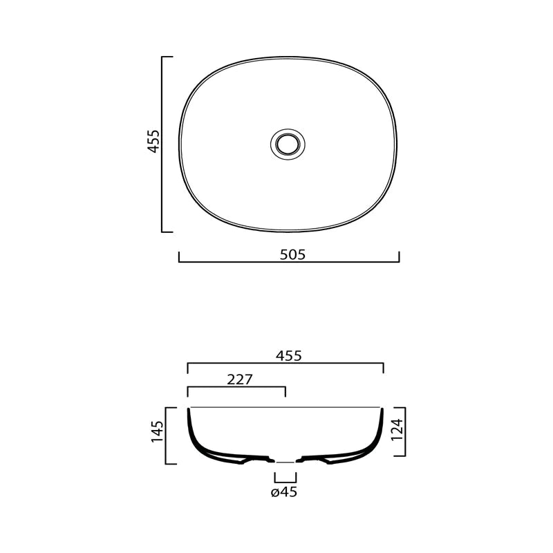 Parisi Pod 500x450 Bench Basin Spec