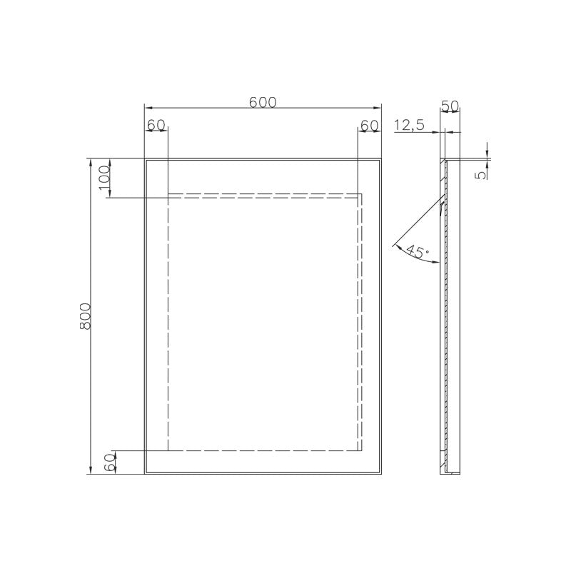 Parisi Pure Rectangle Mirror Spec