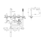 Parisi Quadro 5 Piece Hob Bath Set Spec