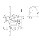 Parisi Quadro 5 Piece Hob Bath Set Spec