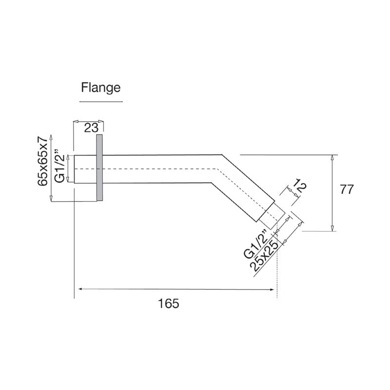Parisi Quadro Angled Shower Arm Spec