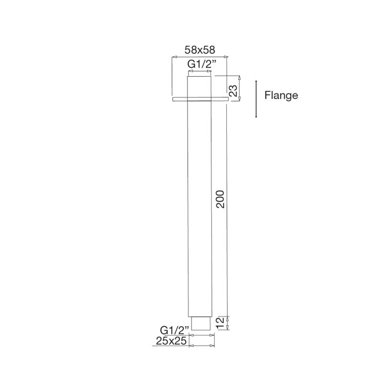 Parisi Quadro Ceiling Arm 200mm Spec