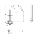 Parisi Quadro Curved Swivel Hob Spout Spec