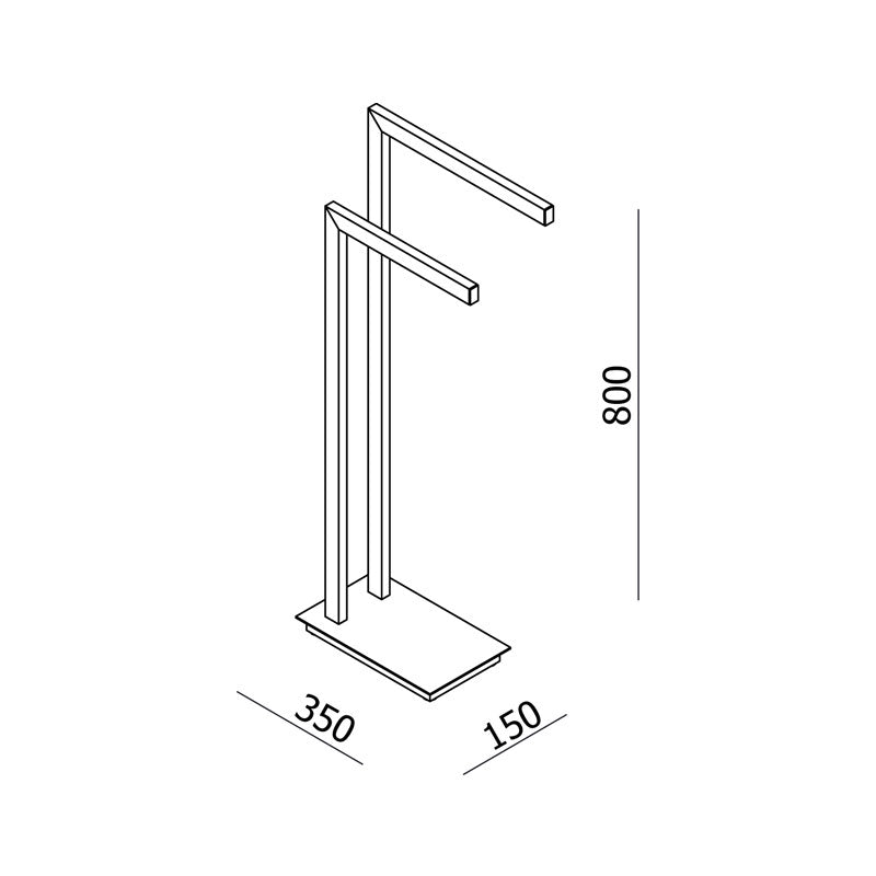 Parisi Quadro Freestanding Double Towel Holder Spec
