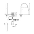 Parisi Quadro Hob Mixer Curved Swivel Spout Spec