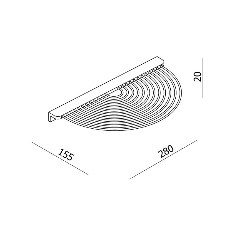 Parisi Quadro Semi-Circular Wire Shelf Spec