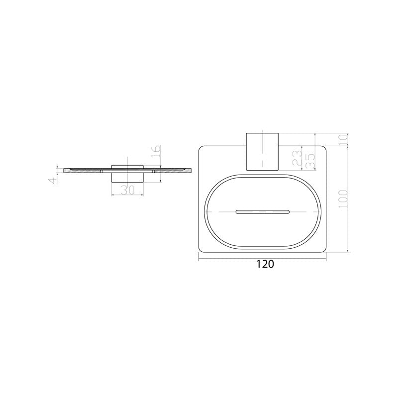 Parisi Quadro Soap Dish Spec