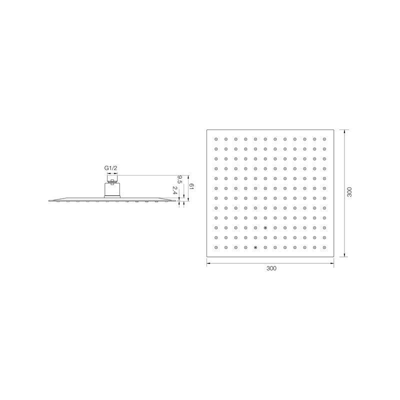 Parisi Quadro Turbo Shower Head Spec