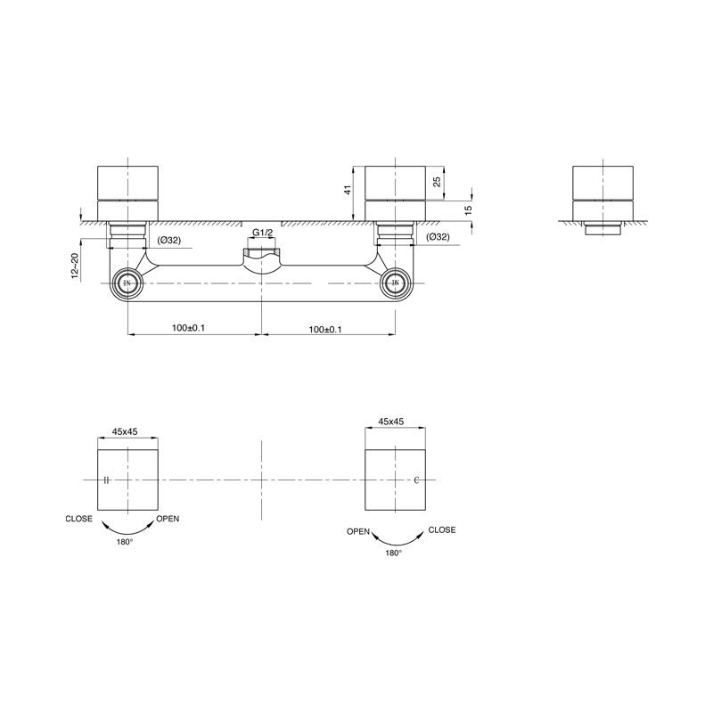 Parisi Quadro Wall Top Assemblies (pair) Spec