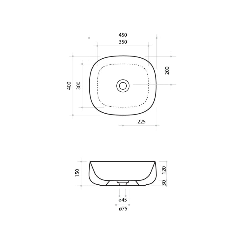 Parisi Seed 450x400 Bench Basin Spec