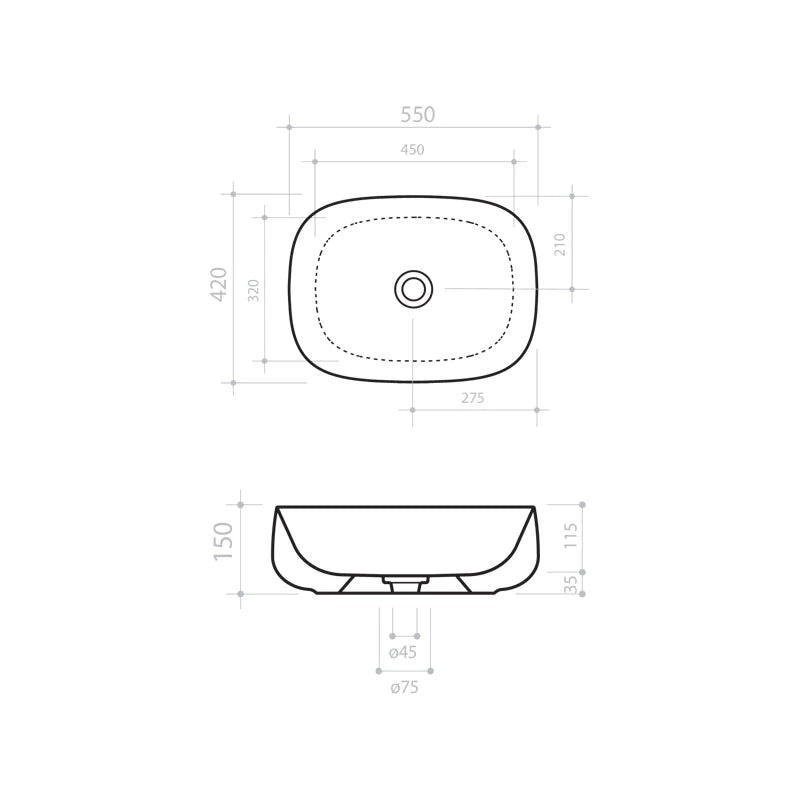 Parisi Seed 550x420 Bench Basin Spec