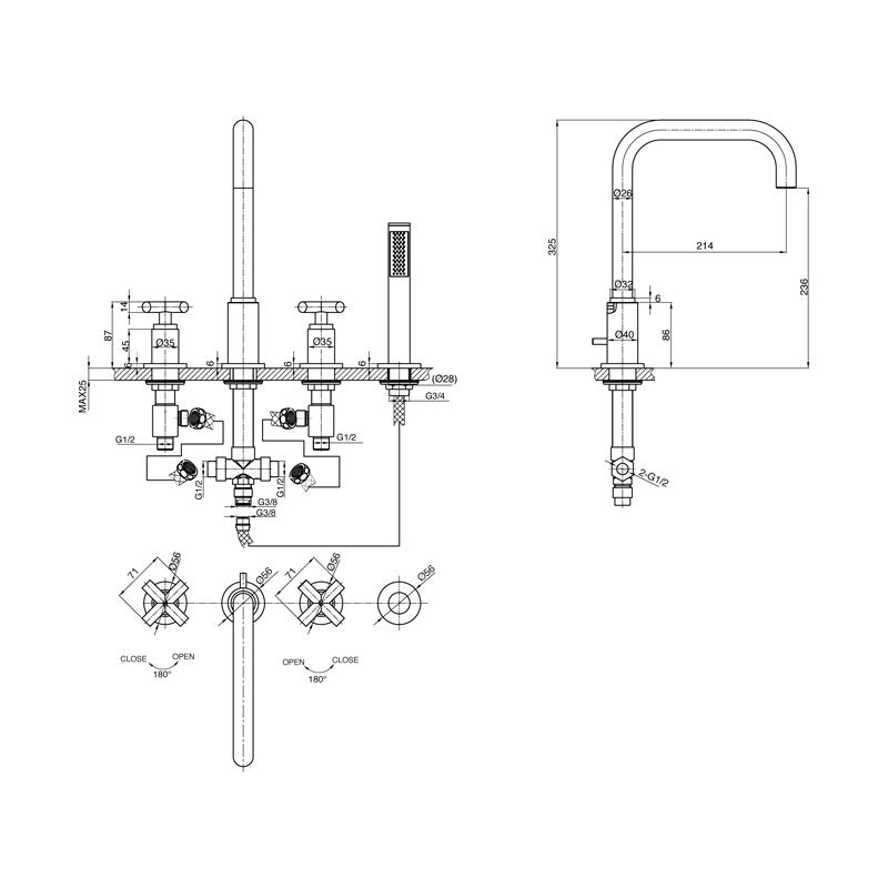 Parisi Stella Round 4 Piece Hob Set Spec