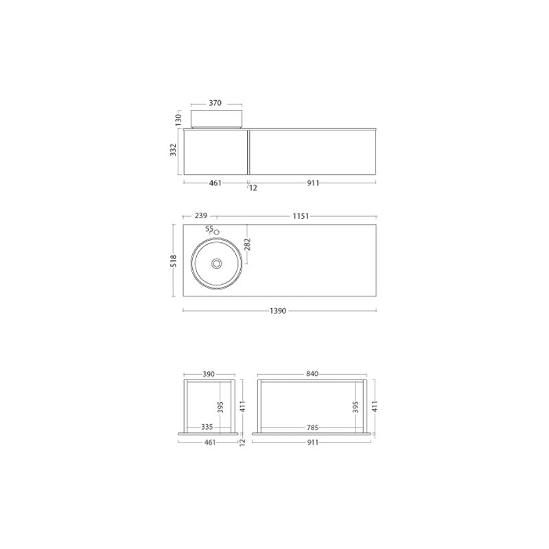 Parisi Tao 1350 Wall Mounted Cabinet - Polaris Spec