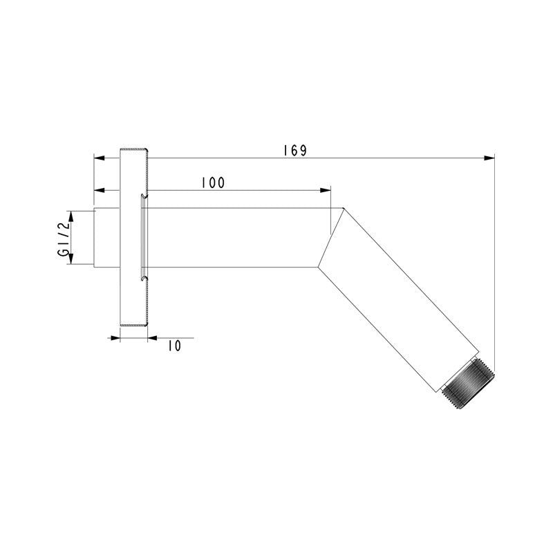 Parisi Tondo Angled Shower Arm Spec