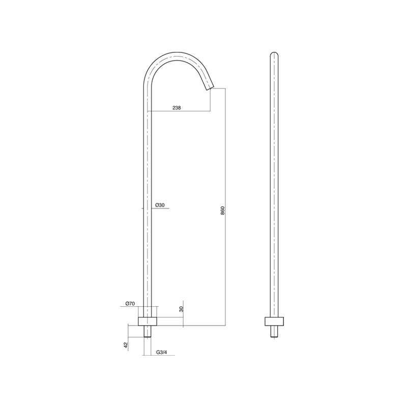 Parisi Tondo Freestanding Bath Spout Spec
