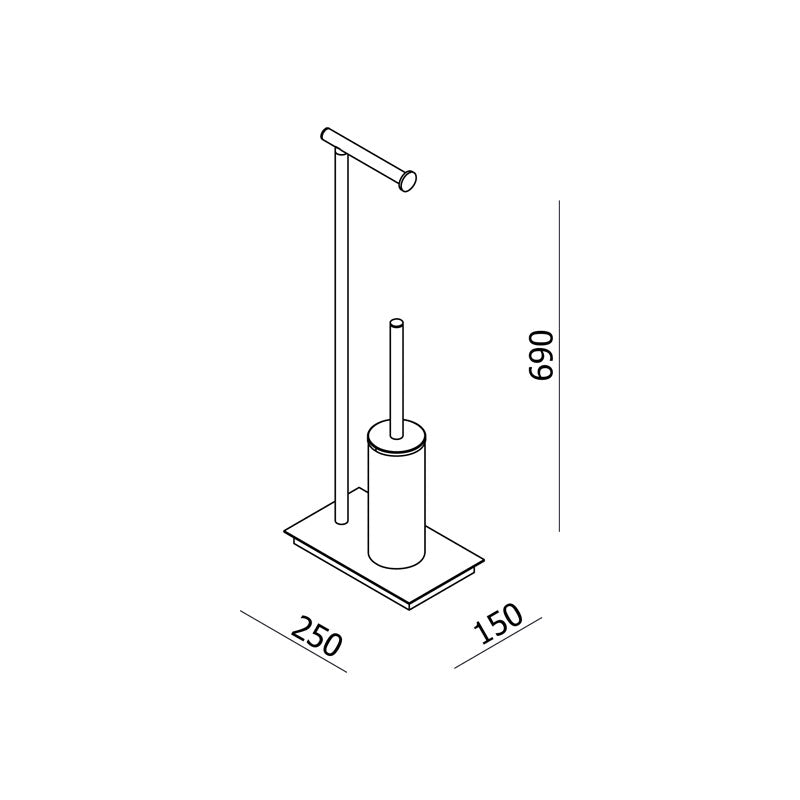 Parisi Tondo Freestanding Toilet Roll Holder & Brush Spec