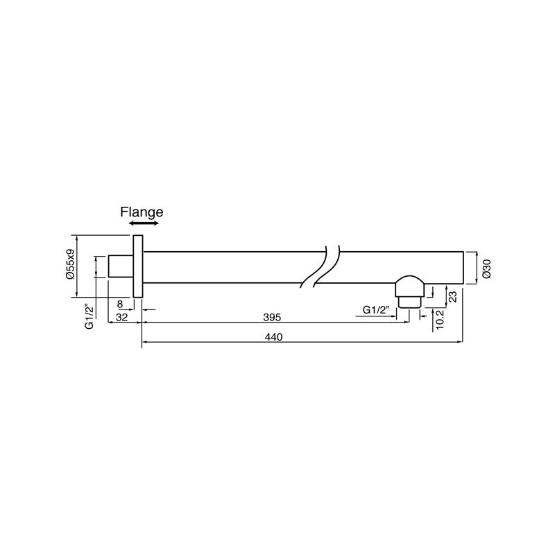 Parisi Tondo Wall Shower Arm Spec