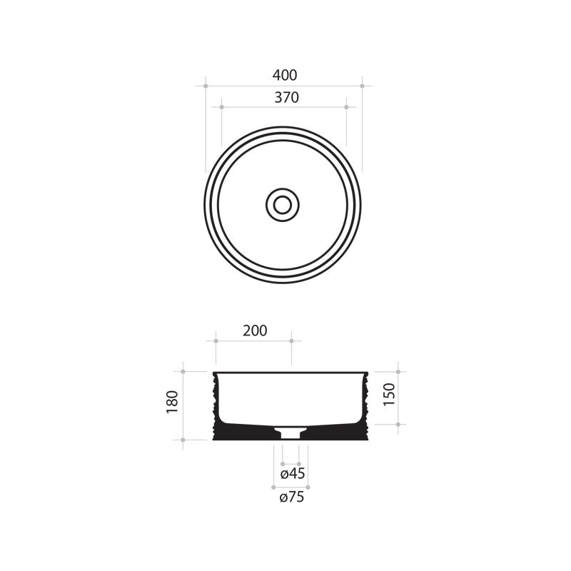 Parisi Trace 400 Bench Basin Spec