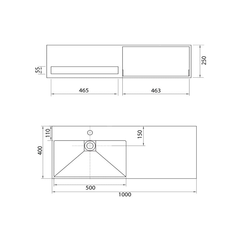 Parisi Unico Wall Hung Vanity Spec
