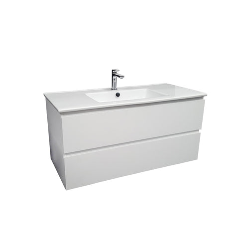 Parisi Bianco 1000 Wall Mounted Cabinet with Ceramic Top 1TH - Matt White