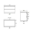 Parisi Bianco 1000 Wall Mounted Cabinet with Ceramic Top 1TH- Matt White Specification