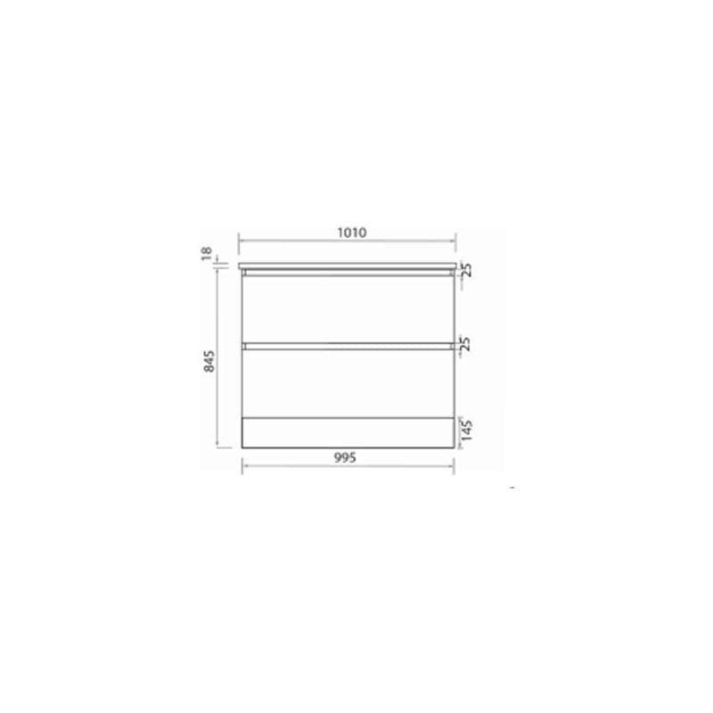Parisi Pure Bianco 1000 Floor Cabinet with Ceramic Top Matt White specifications