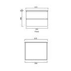 Parisi Bianco 600 Wall Mounted Cabinet with Ceramic Top 1TH- Matt White Specification