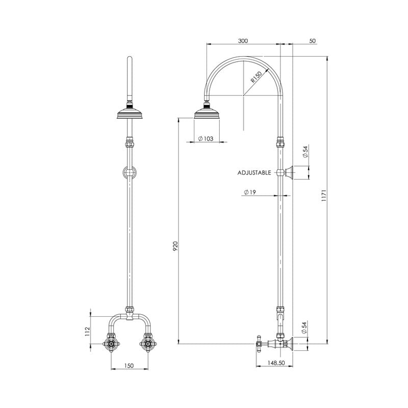 Phoenix Nostalgia Exposed Shower Set Spec