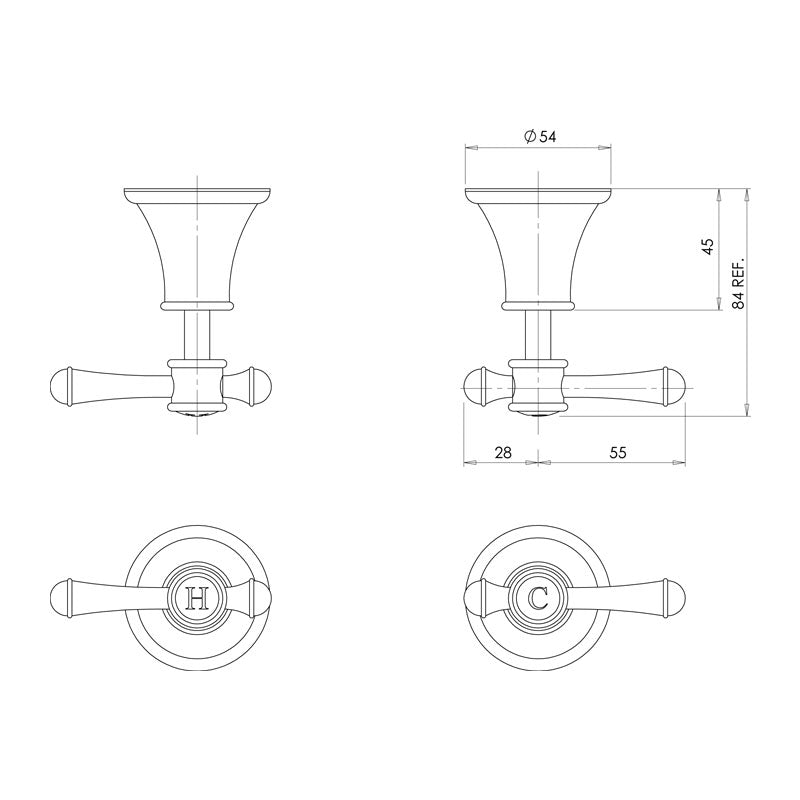 Phoenix Nostalgia Lever Wall Top Assemblies Spec