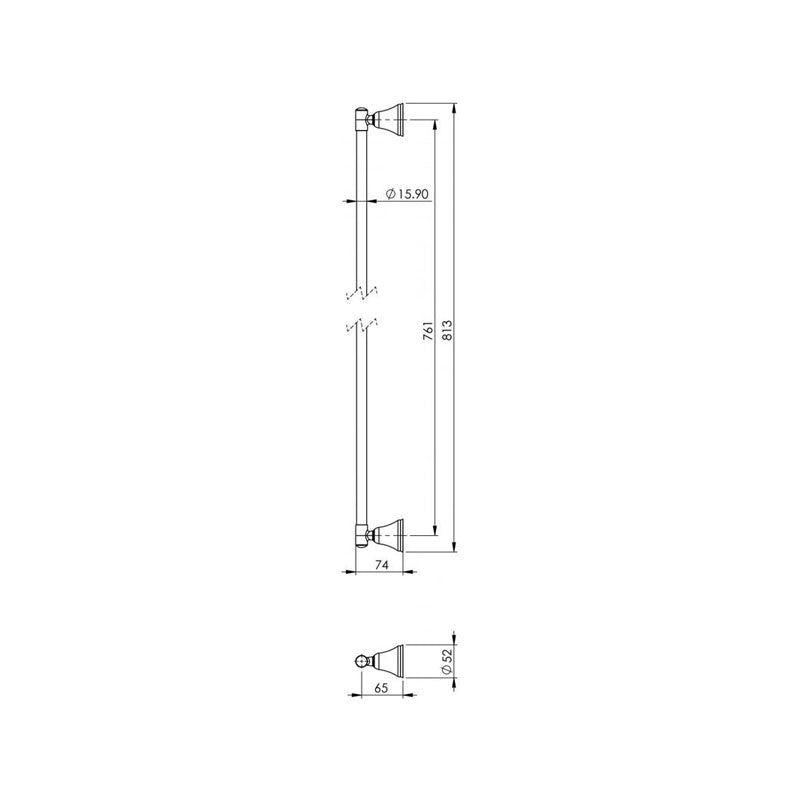 Phoenix Rhapsody Single Towel Rail Chrome Spec