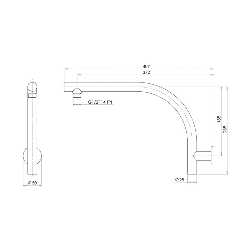 Phoenix Rush Shower Arm Only Spec