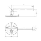 Phoenix Vivid Shower Arm 400mm & 230mm Round Rose Spec