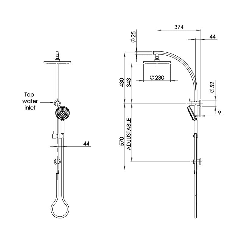 Phoenix Vivid Twin Shower - Chrome Spec