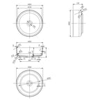Pietra Bianca Georgia Above Counter Basin 360 x 130mm Specification