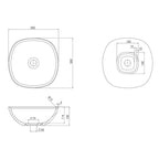 Pietra Bianca Marcello Above Counter Basin 350mm Specification