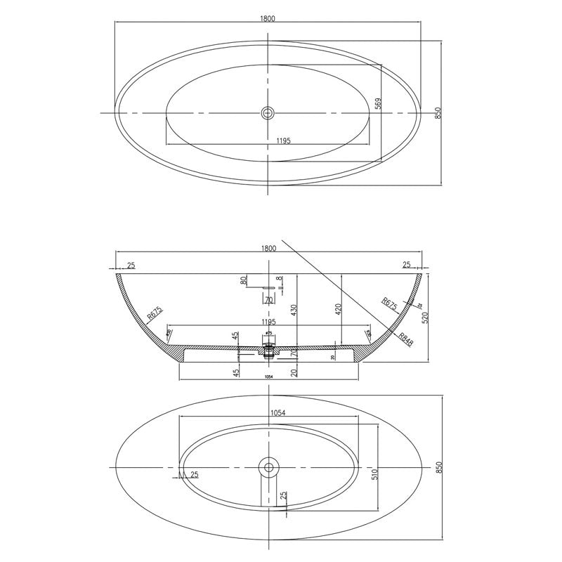 Pietra Bianca Nice Freestanding Bath Specification