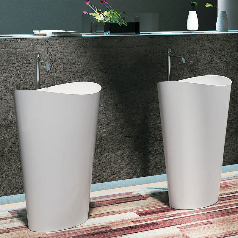 Pietra Bianca Wave Freestanding Basin